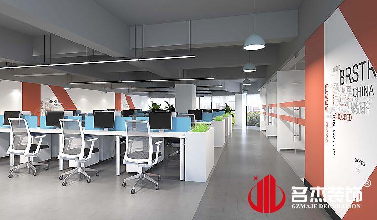 開放辦公區(qū)域裝修設(shè)計(jì)效果